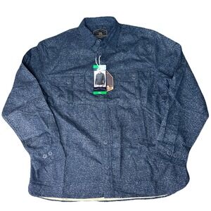 Freedom Foundry Flannel Men's  XL Blue Button-Up Fleece Shirt  2 Pockets
